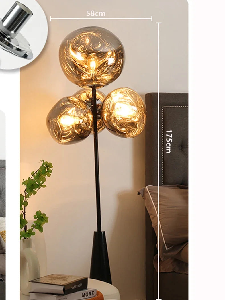 Luxury-simplified black floor lamp by MC THE BLACK DIAMOND with sleek, modern design and a tall, elegant silhouette.