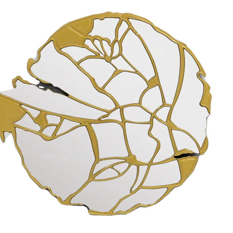Hand mirror-shaped room decor mirror by MC THE BLACK DIAMOND, featuring light accents for stylish home decor.