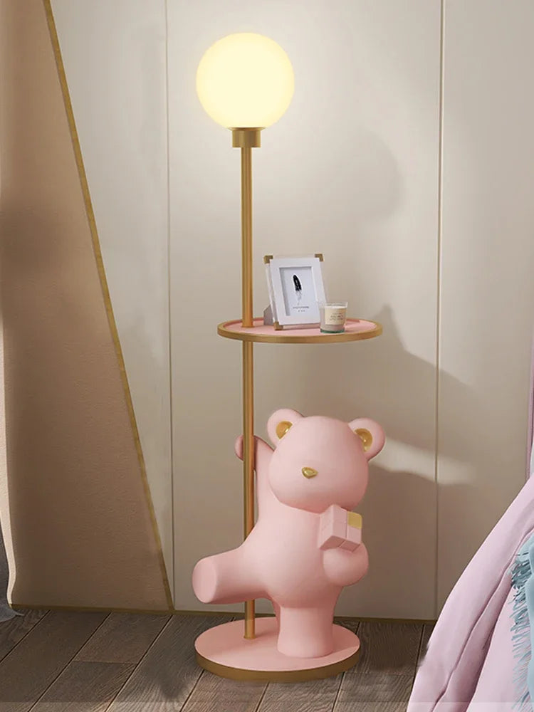 Nordic luxury living room floor lamp by MC THE BLACK DIAMOND featuring a large bear design with warm ambient lighting.