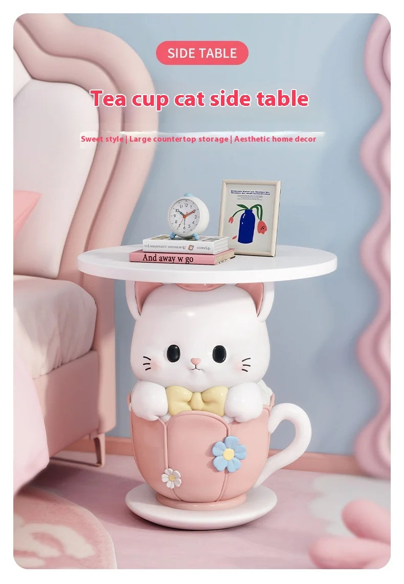 Kawaii-themed MC THE BLACK DIAMOND coffee table with cute decor, modern end table for living room or bedroom.
