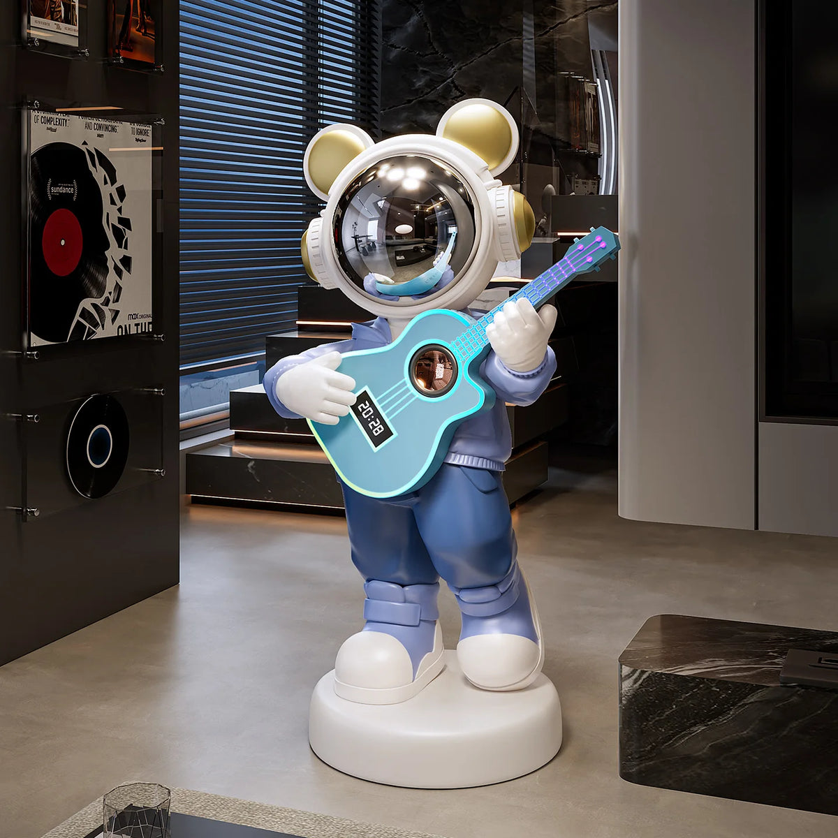 Large astronaut figurine from MC THE BLACK DIAMOND, modern luxury cartoon-style floor decor decor piece.