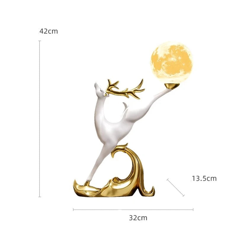 MC THE BLACK DIAMOND luxury deer figurine for home decor, perfect for living room or TV cabinet display.