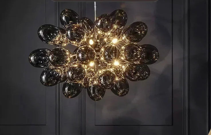 Modern grape glass chandelier by 𝕄𝕔 𝕋𝕙𝕖 𝔹𝕝𝕒𝕔𝕜 𝔻𝕚𝕒𝕞𝕠𝕟𝕕