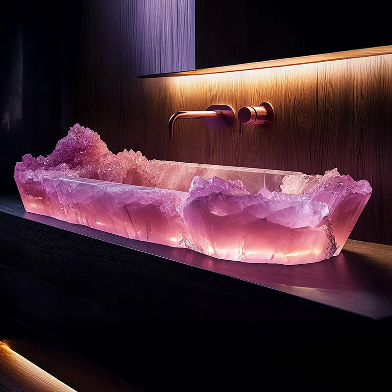 MC THE BLACK DIAMOND crystal stone wash basin vessel sink for office or bathroom, custom design with elegant stone finish.