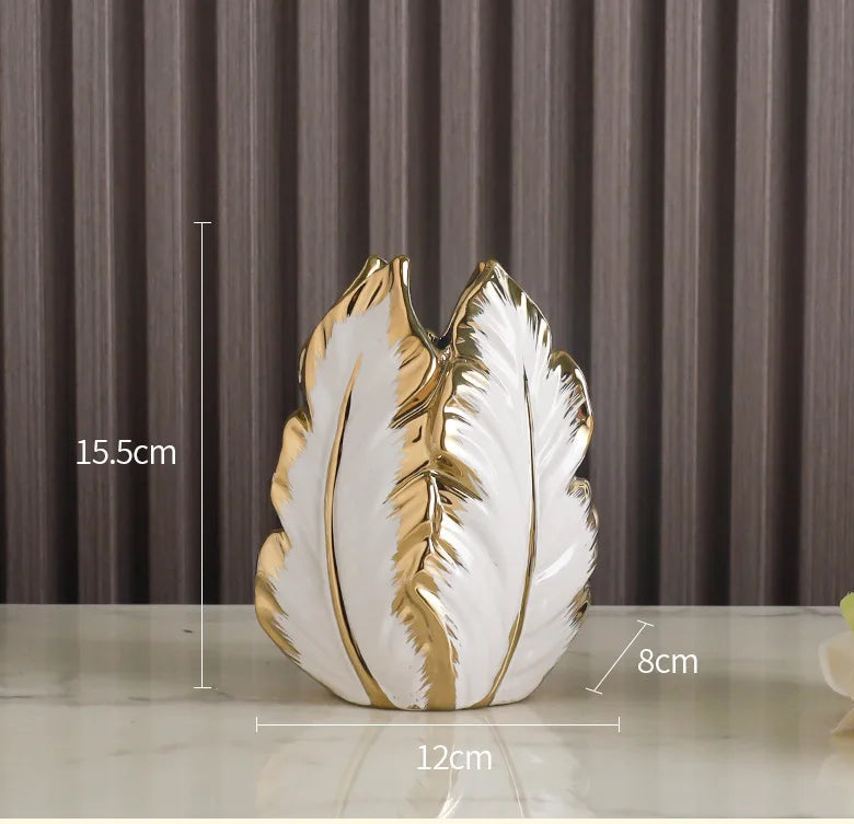 Luxury gold painted ceramic home decor piece by MC THE BLACK DIAMOND, personalized for living room or TV cabinet decoration.