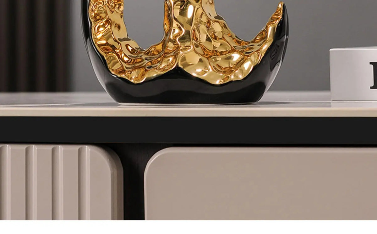 Modern ceramic apple ornament by MC THE BLACK DIAMOND, elegant light luxury home decor figurine for stylish interior accents.