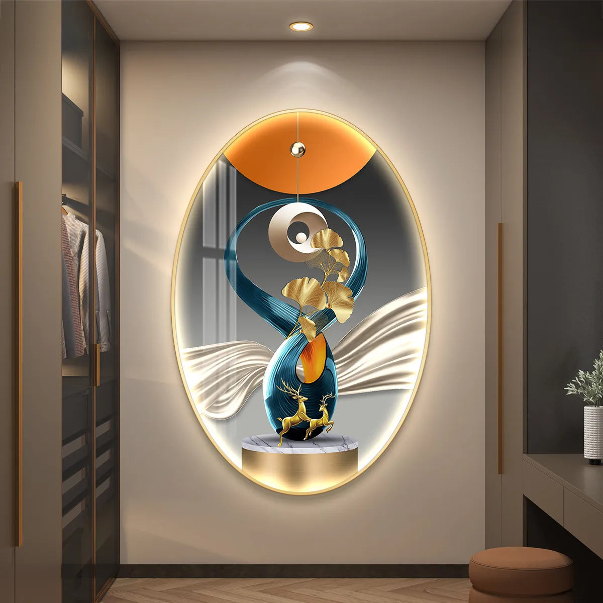 Aesthetic LED wall decor painting poster from MC THE BLACK DIAMOND, luminous artwork suited for living room or corridor decoration.