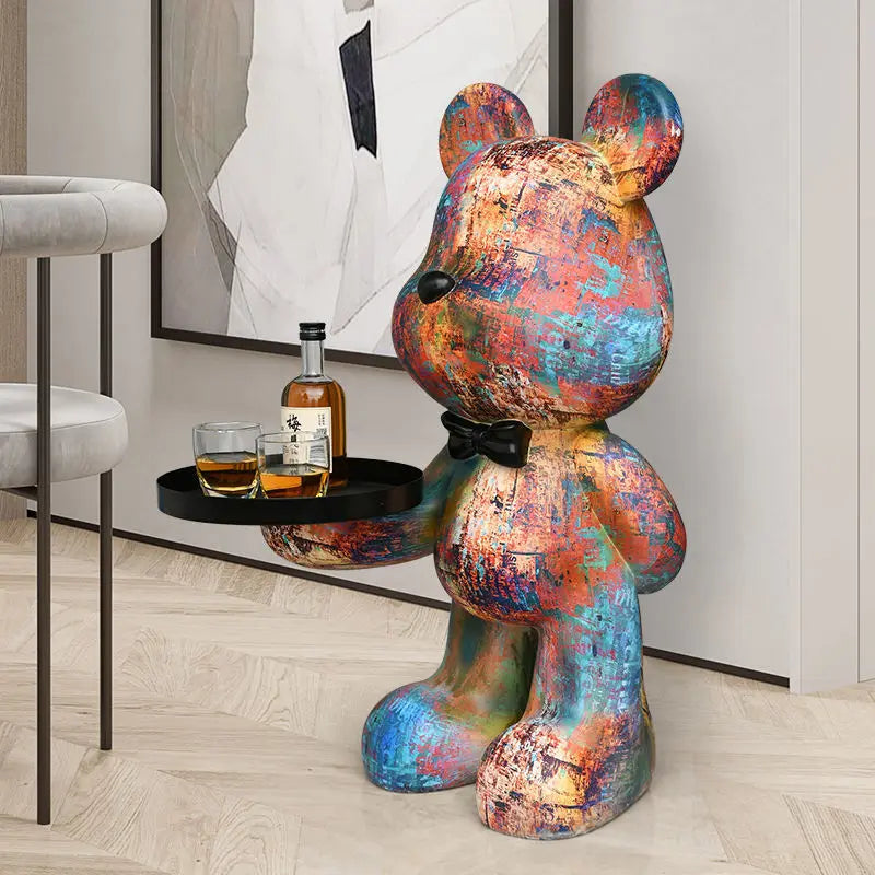 Decorative welcome reception storage tray featuring a black diamond animal figurine by MC THE BLACK DIAMOND, ideal for home decor.
