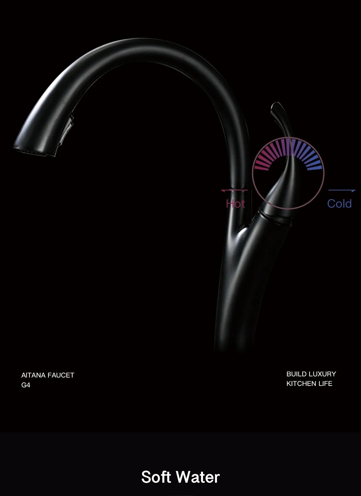 MC THE BLACK DIAMOND dual-spray pull-out kitchen faucet with modern chrome finish and ergonomic handles.