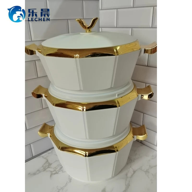 MC THE BLACK DIAMOND 3-piece food warmer casserole set for keeping dishes hot and fresh, ideal for serving and entertaining.