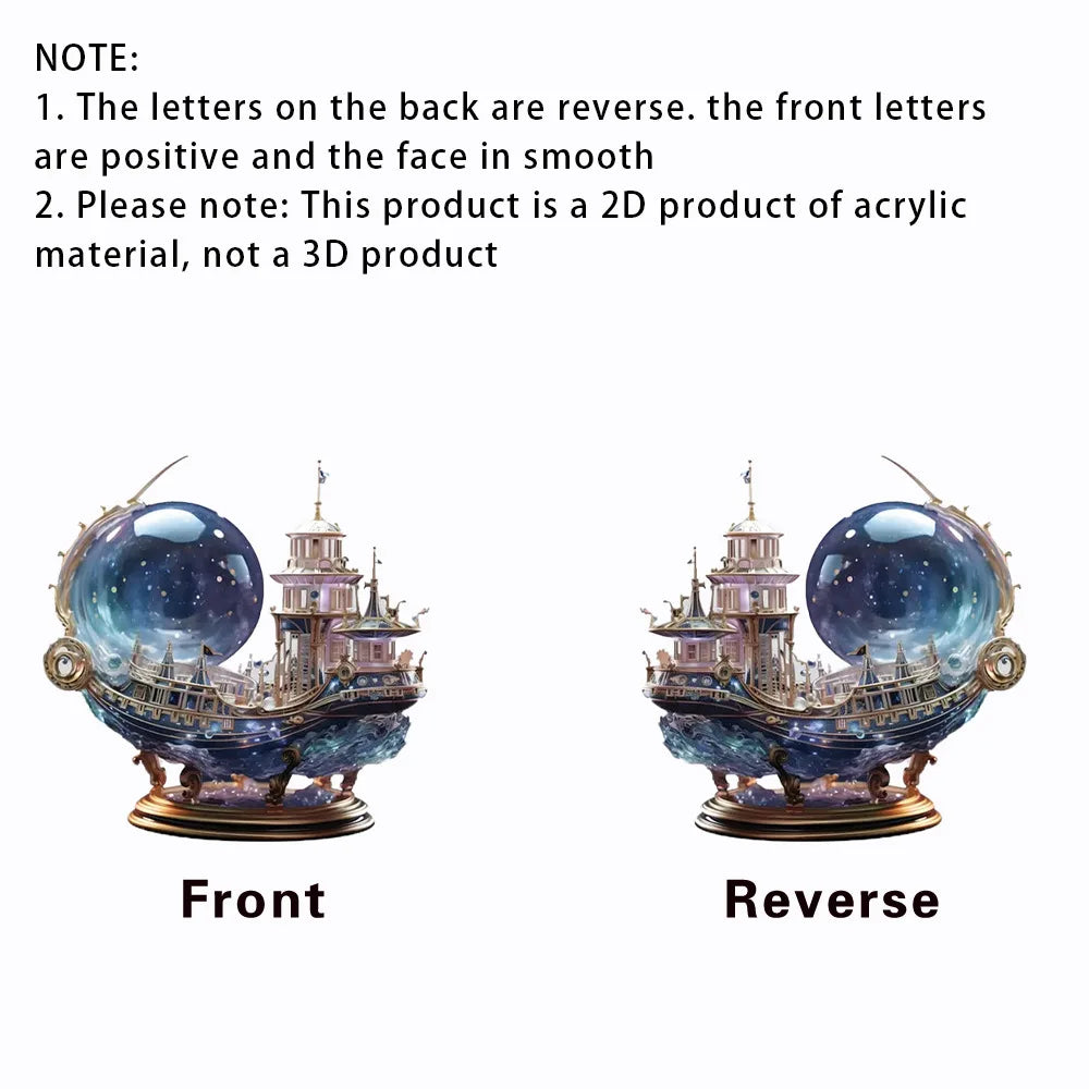 Crystal pirate ship figurine by MC THE BLACK DIAMOND, decorative cruise-themed ornament with flat, detailed design.