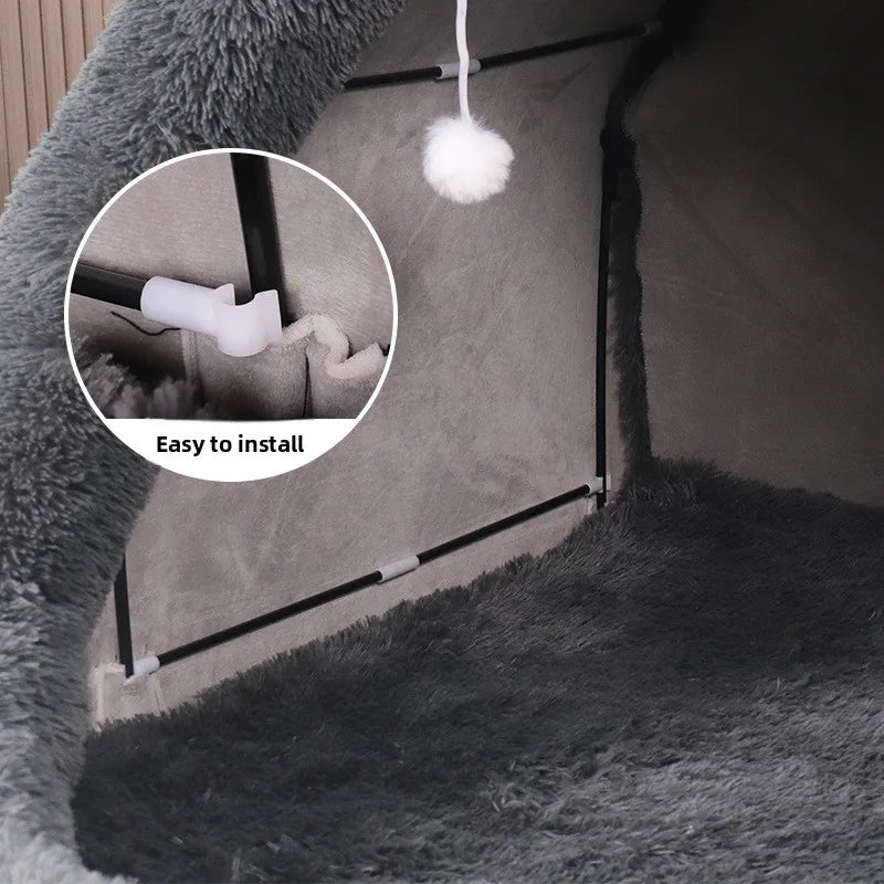 MC THE BLACK DIAMOND pet bed cave suitable for both humans and pets, cozy enclosed space for comfort and relaxation.