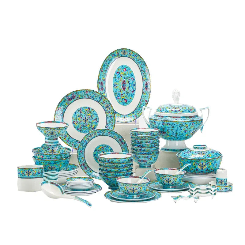 Luxury MC THE BLACK DIAMOND dinnerware set with elegant plates and bowls, perfect for kitchen use and dinner guests.