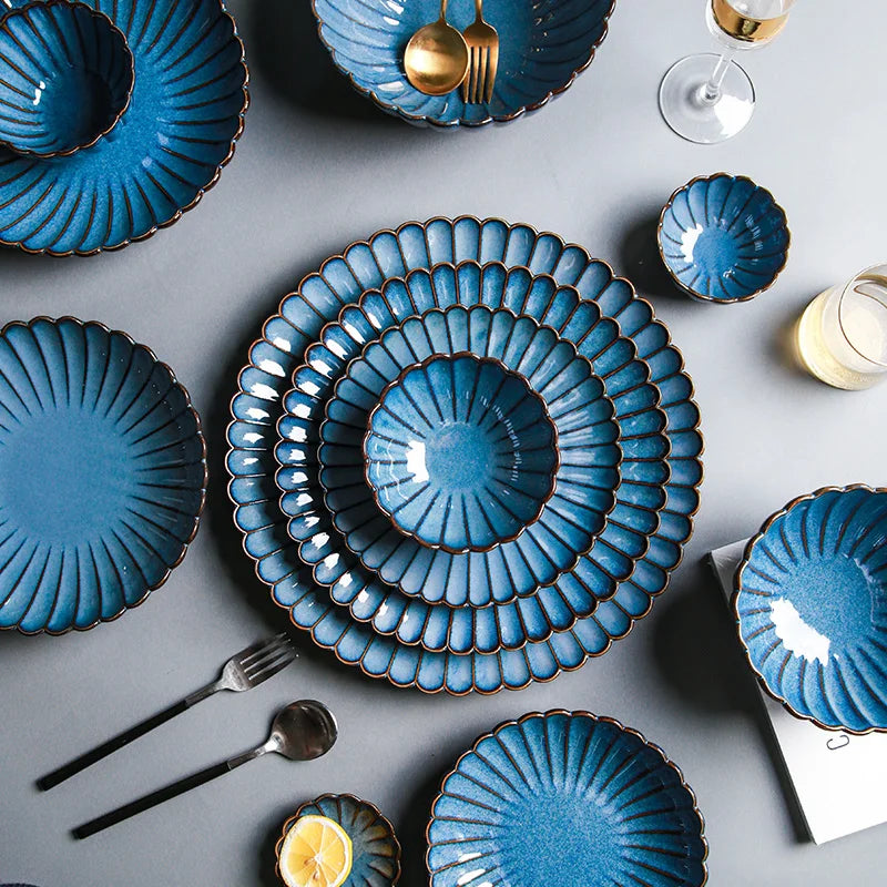 MC THE BLACK DIAMOND Western dinnerware set featuring kiln variable glaze on ceramic tableware for Western-style dining.