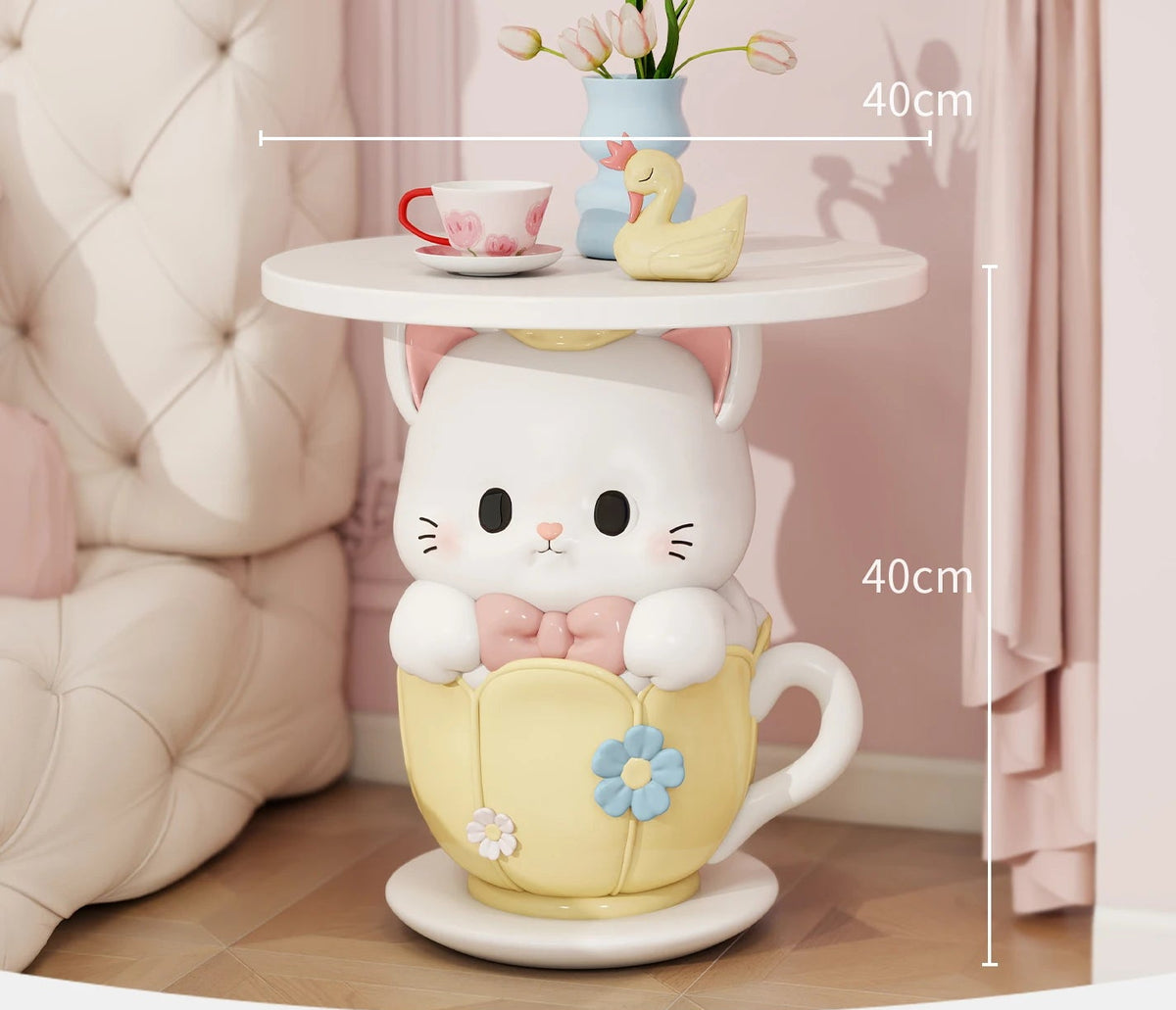 Creative cartoon-style coffee end table by MC THE BLACK DIAMOND featuring colorful, playful design and compact wooden construction.