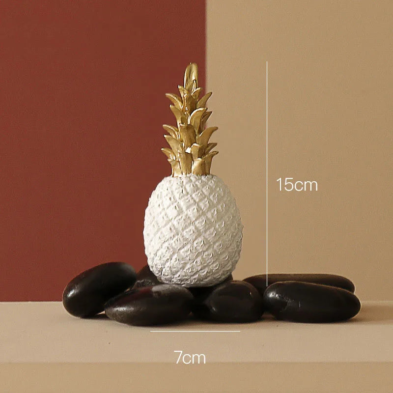 Golden ceramic pineapple home decor by MC THE BLACK DIAMOND, perfect for living room, porch, or wedding decoration.