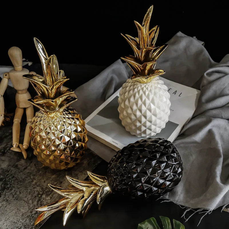 Nordic Light luxury ceramic pineapple decorative sculpture by MC THE BLACK DIAMOND, ideal for home decor, living room, or wedding gift.