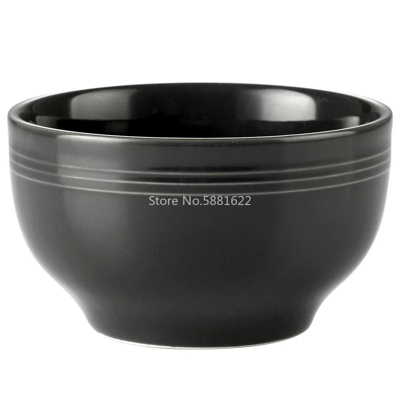 Nordic black and gray ceramic tableware set with rice bowls, soup bowls, and plates from 𝕄𝕔 𝕋𝕙𝕖 𝔹𝕝𝕒𝕔𝕜 𝔻𝕚�