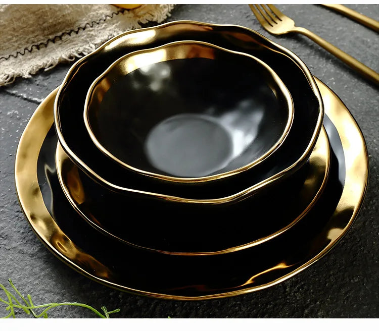 European style gold side black plate by 𝕄𝕔 𝕋𝕙𝕖 𝔹𝕝𝕒𝕔𝕜 𝔻𝕚𝕒𝕞𝕠𝕟�