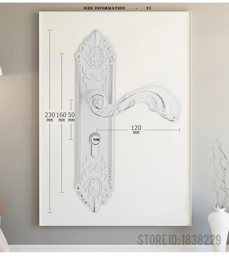 Ivory white gold door lock with keys and handle, home security decor from MC THE BLACK DIAMOND