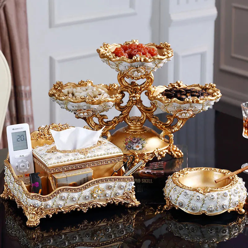 European Resin Diamond Fruit Plate decorative bowl by MC THE BLACK DIAMOND with a geometric diamond pattern and vibrant resin finish.