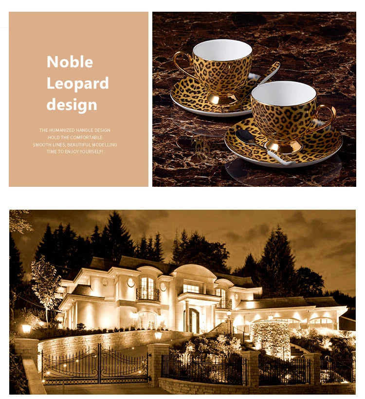Leopard print porcelain coffee set by 𝕄𝕔 𝕋𝕙𝕖 𝔹𝕝𝕒𝕔𝕜 𝔻𝕚𝕒𝕞𝕠𝕟�