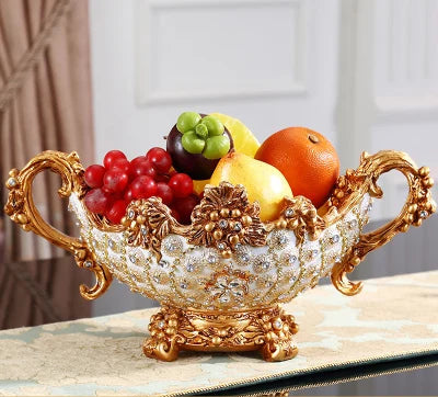 Decorative European Resin Diamond Fruit Plate bowl by MC THE BLACK DIAMOND, featuring a textured diamond pattern in resin material.
