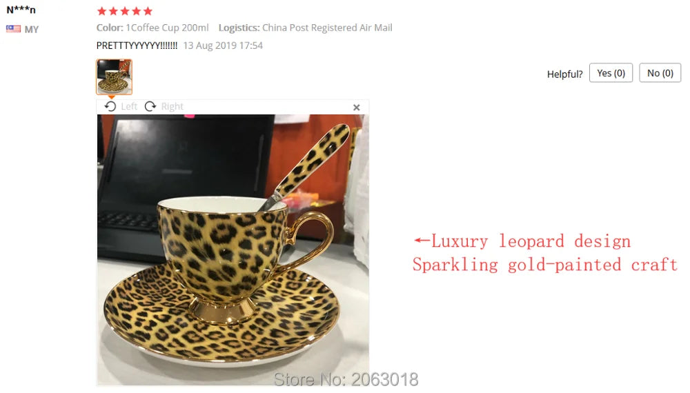 Leopard print bone china coffee set by 𝕄𝕔 𝕋𝕙𝕖 𝔹𝕝𝕒𝕔𝕜 𝔻𝕚𝕒𝕞𝕠𝕟