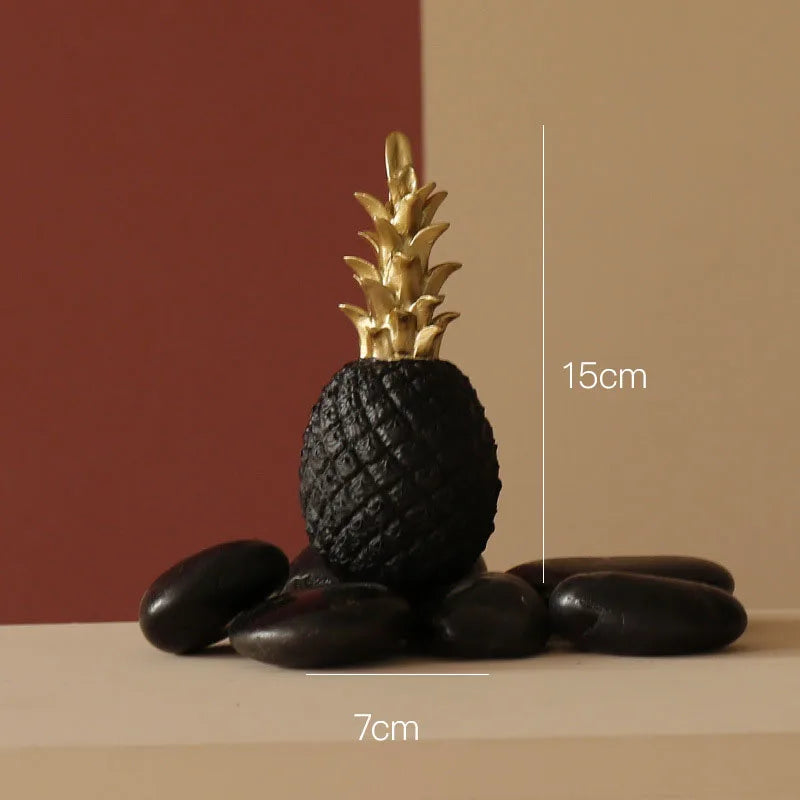 Golden ceramic pineapple decor by MC THE BLACK DIAMOND, ideal for home, living room, porch, or wedding decoration.