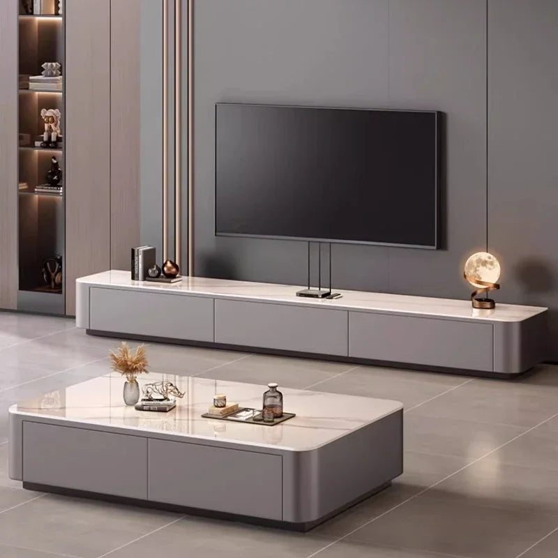 Luxury TV stand by MC THE BLACK DIAMOND, sleek home decor piece with modern design and sturdy construction, displayed in a stylish setting.