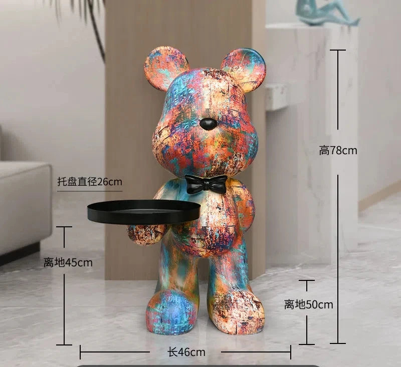 Decorative welcome reception storage tray with animal statue figurine by MC THE BLACK DIAMOND, ideal for home decor and gifting.