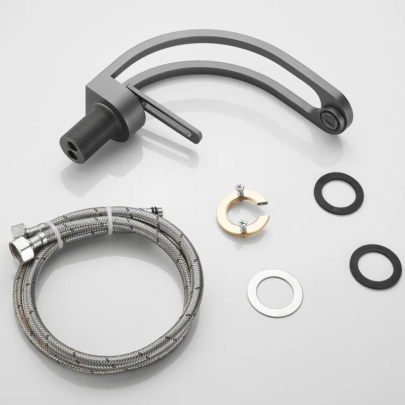Single-handle bathroom basin faucet by MC THE BLACK DIAMOND, modern bath sink faucet with sleek chrome finish.