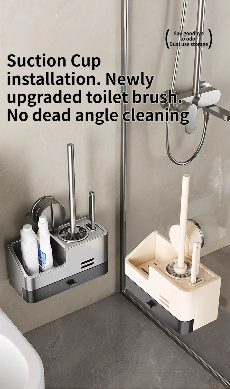 Wall-mounted bathroom brush holder by MC THE BLACK DIAMOND, featuring sleek design and convenient storage for bathroom brushes.