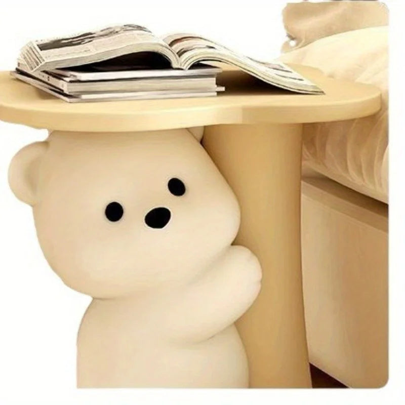 Large cute bear floor decor as a unique end table, featuring a charming bear design by MC THE BLACK DIAMOND.