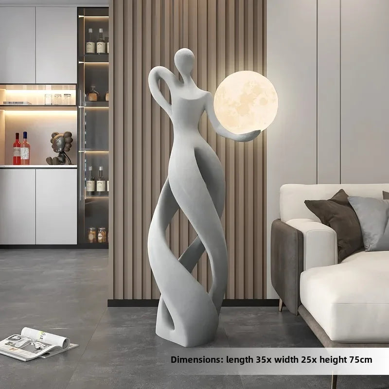 Modern flocking art statue sculpture by MC THE BLACK DIAMOND, decorative home decor piece with textured black finish.