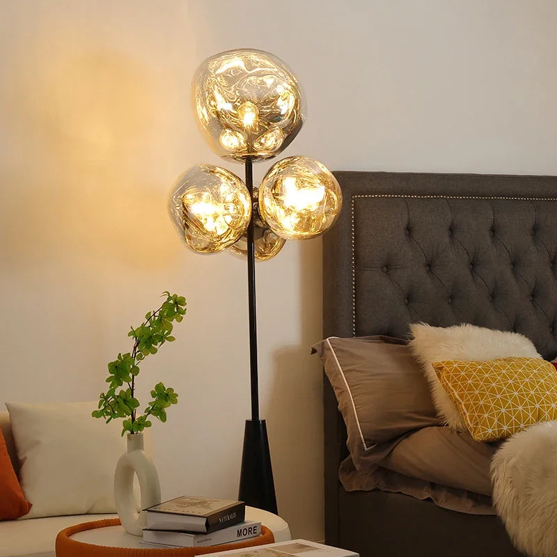 Luxury-simplified floor lamp by MC THE BLACK DIAMOND, modern design with a sleek stand and elegant lampshade.