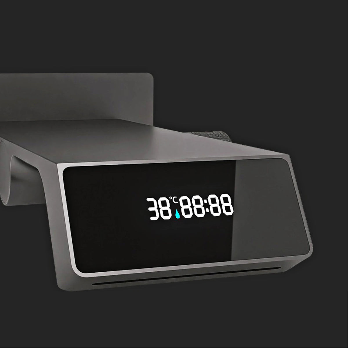 Luxury gray brass bathroom sink faucet with LED digital display by MC THE BLACK DIAMOND, featuring sleek modern design.