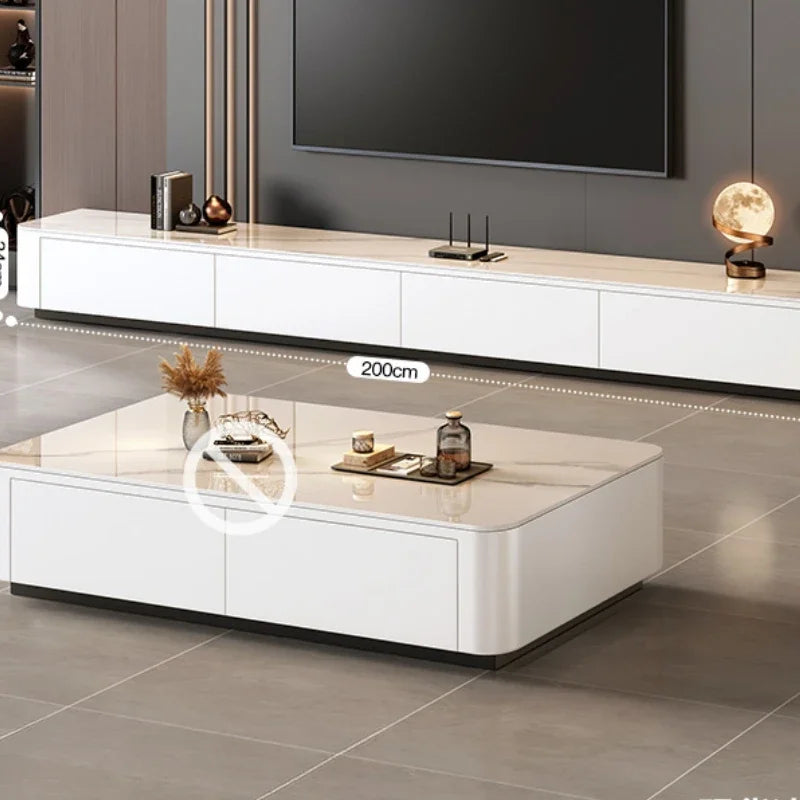 Elegant MC THE BLACK DIAMOND luxury TV stand with sleek design, perfect for modern home decor, shown in a stylish living room setting.