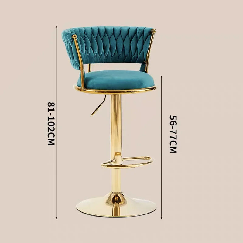 Adjustable MC THE BLACK DIAMOND Nordic high foot stool chair with modern design and wooden finish.