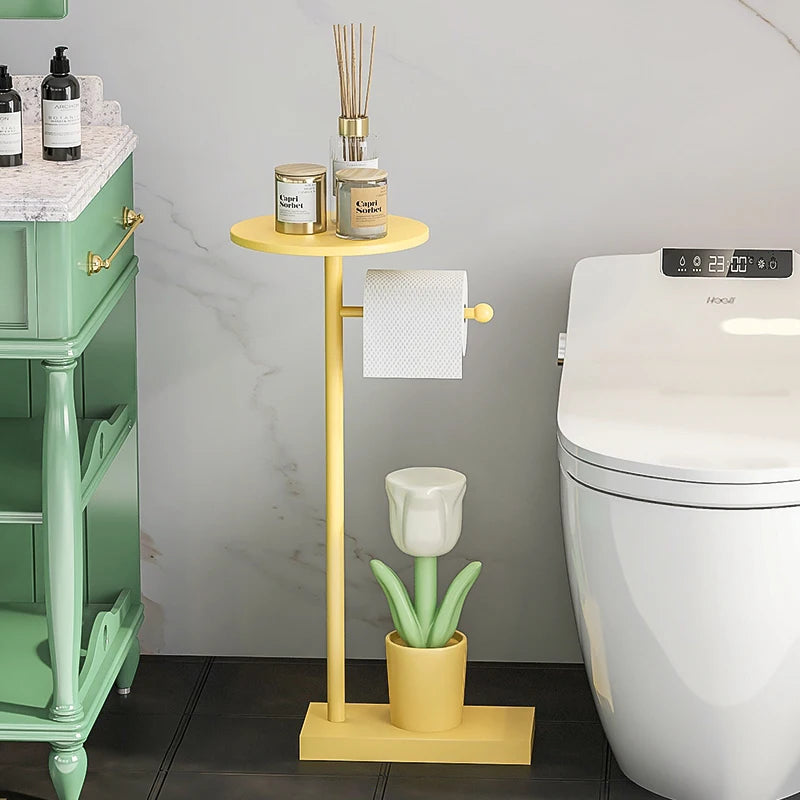 MC THE BLACK DIAMOND bear figurine toilet paper holder, a charming household decoration for bathroom decor.