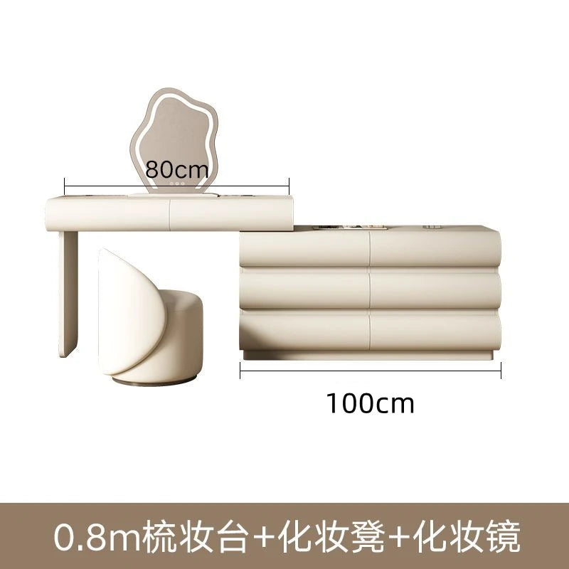 Mirror drawers vanity table with makeup storage, dressing mirror, and matching chair from 𝕄𝕔 𝕋𝕙𝕖 𝔹𝕝𝕒𝕔𝕜 𝔻𝕚𝕒�