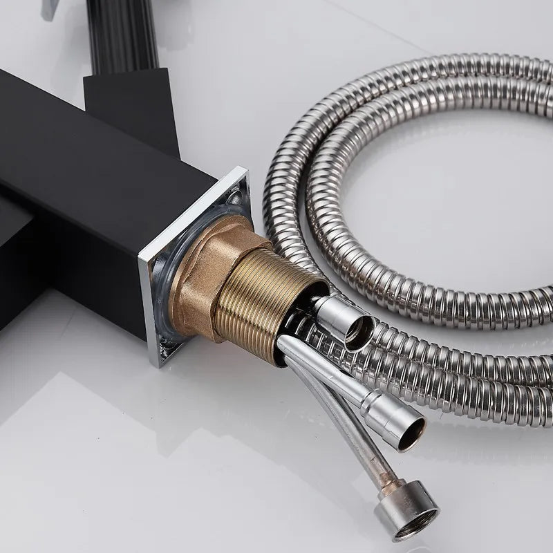 Chrome silver kitchen sink faucet with hot and cold spring spout by MC THE BLACK DIAMOND