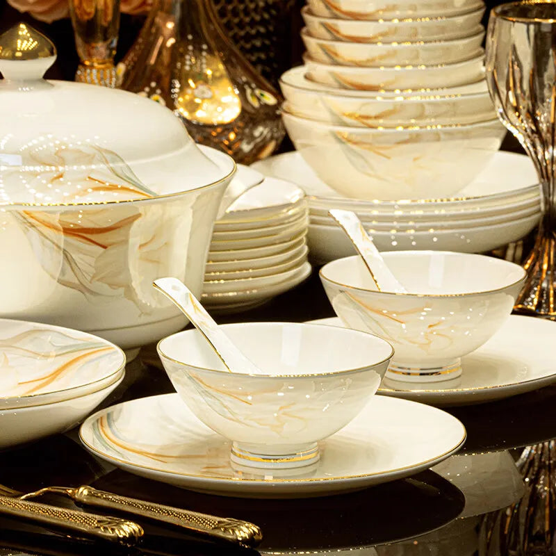 Luxury MC THE BLACK DIAMOND dinnerware set with high-quality plates and bowls, elegant tableware for sophisticated dining.