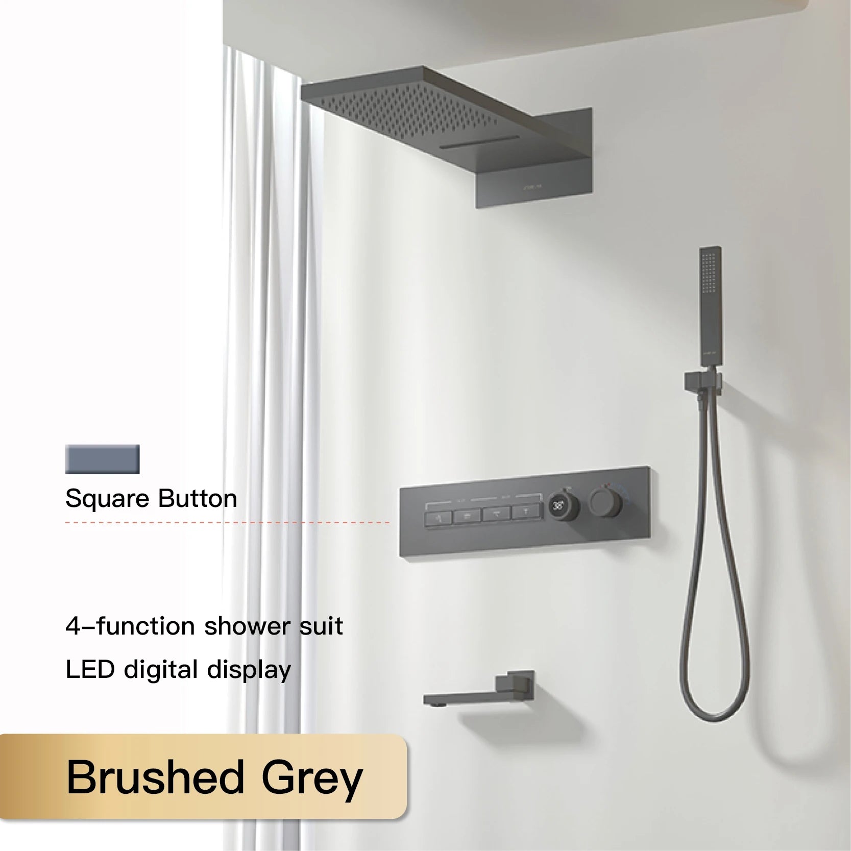 Wall-mounted black brass shower system from 𝕄𝕔 𝕋𝕙𝕖 𝔹𝕝𝕒𝕔𝕜 𝔻𝕚𝕒𝕞𝕠𝕟�