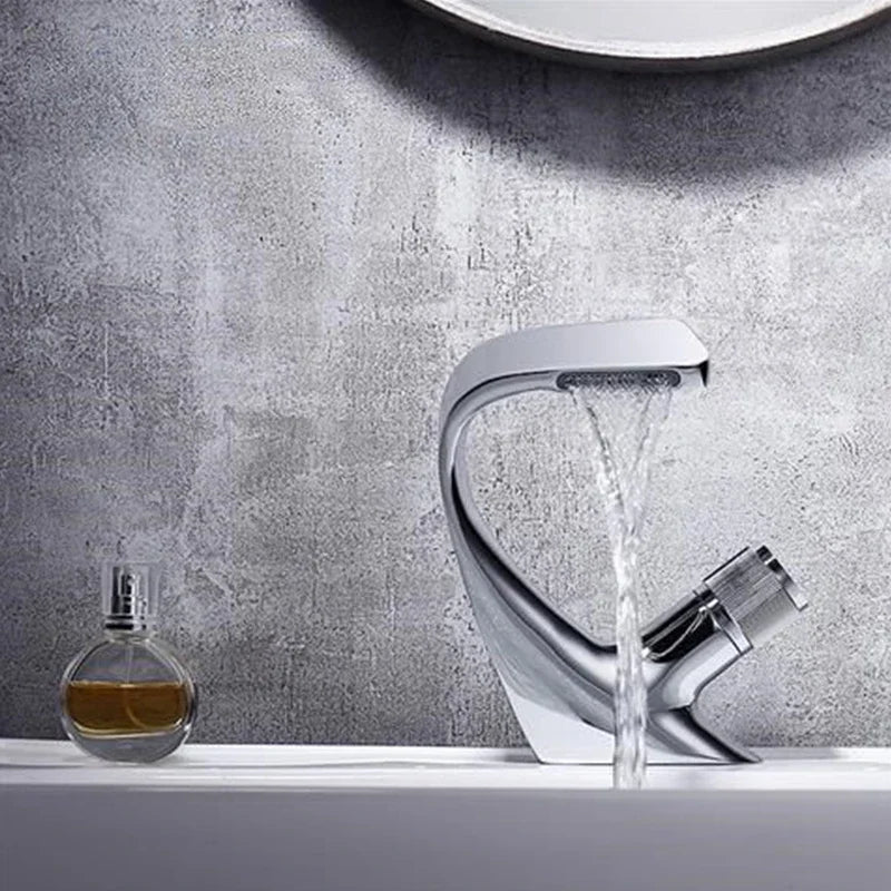 Bathroom sink faucet by MC THE BLACK DIAMOND with hot and cold water G1/2 thread for wash basin installation.