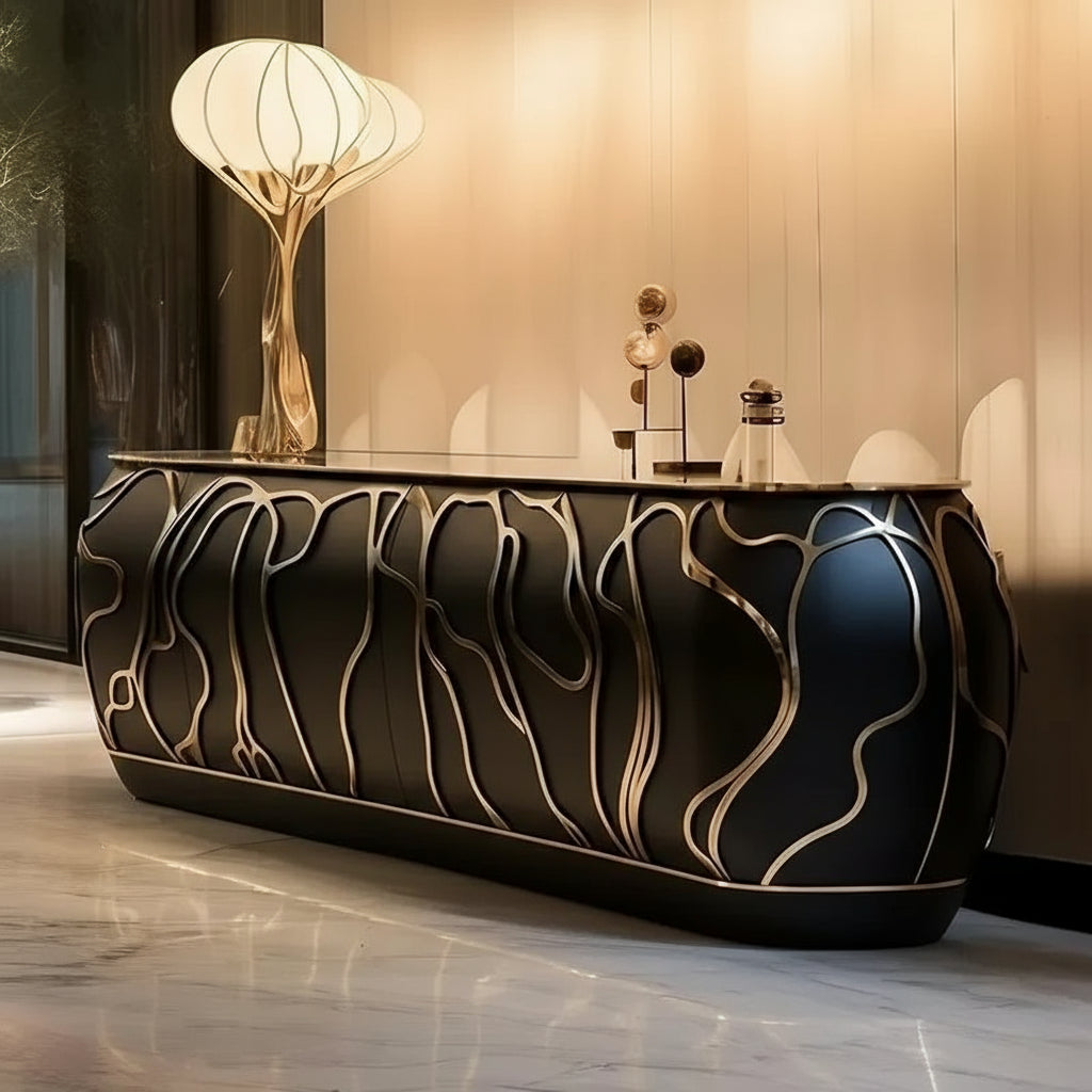 Elegant MC THE BLACK DIAMOND sideboard with a simple art-inspired design, perfect for modern dining room decor.