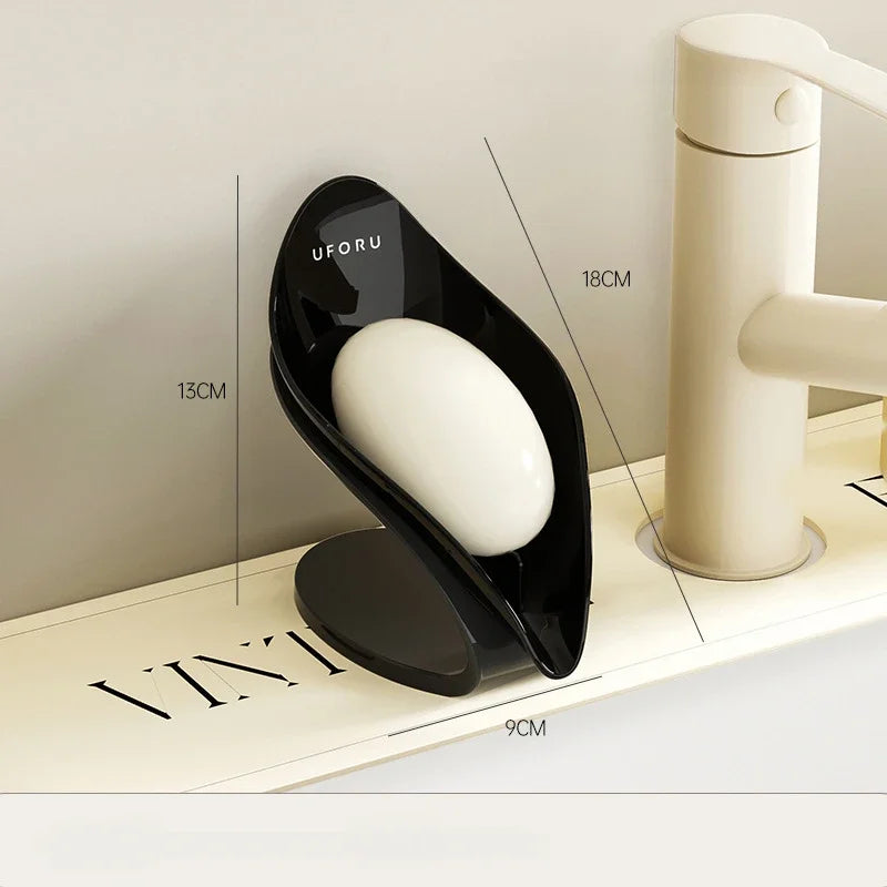 MC THE BLACK DIAMOND multi-functional countertop soap dish with self-draining design, featuring a sleek, modern holder for kitchen or bathroom.