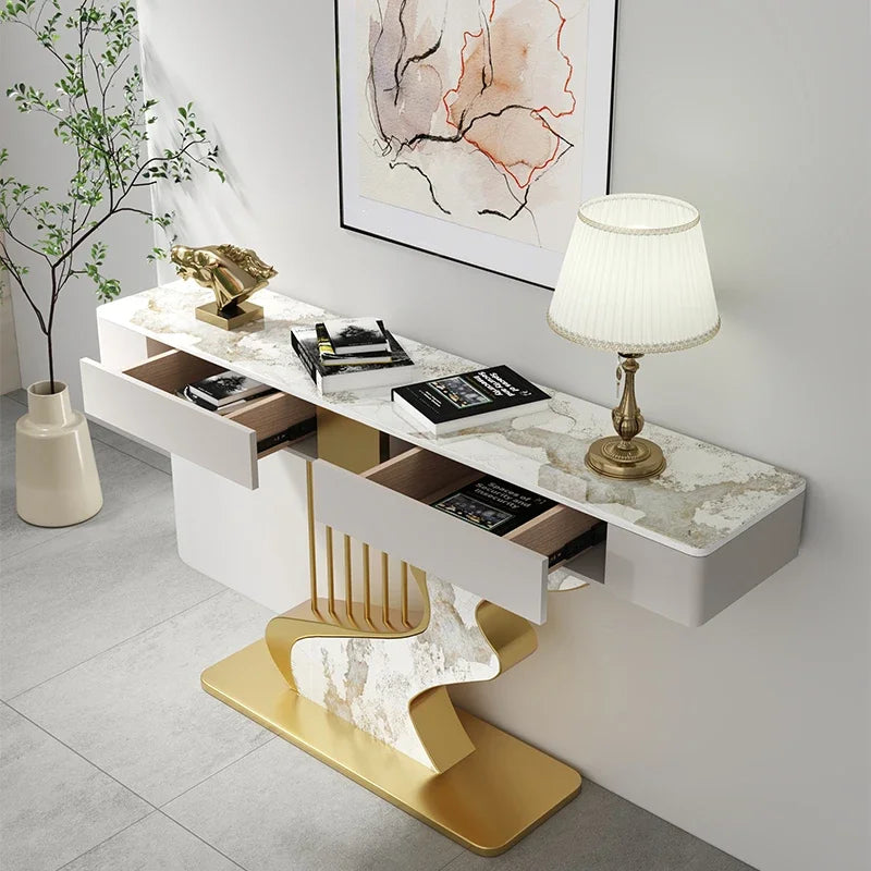 Modern MC The Black Diamond midcentury metal console table with sleek design and sturdy metal frame, ideal for entryways or living rooms.