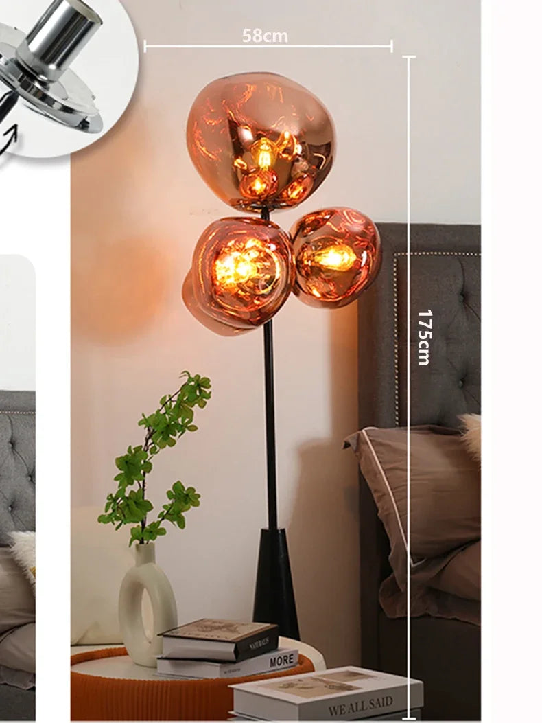 Luxury-simplified floor lamp by MC THE BLACK DIAMOND featuring a sleek modern design with a tall, elegant stand and soft lighting