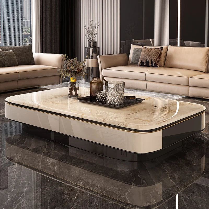 Modern minimalist black glass home table with slate microcrystalline stone surface, extended 1.5 feet, by 𝕄𝕔 𝕋𝕙𝕖 𝔹𝕝𝕒𝕔𝕜 𝔻�